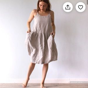 Etsy Len OK linen flowy off white dress